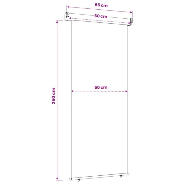vidaXL Bočný markíz na balkón 60 x 250 cm 100% polyester, železo, oceľ – Obrázok 6
