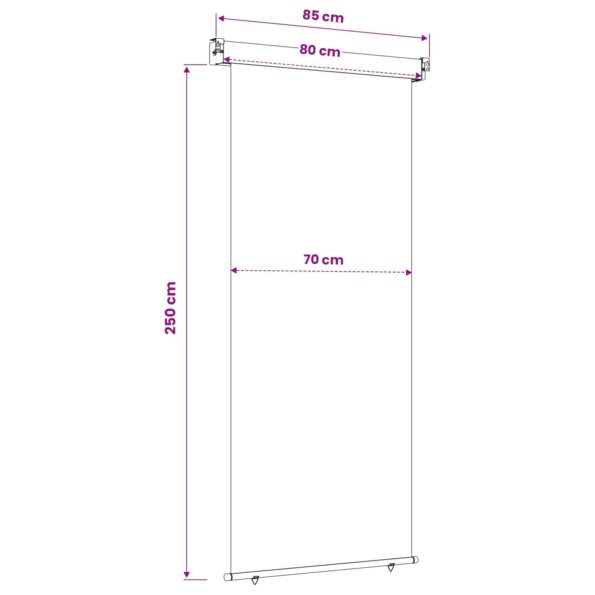 vidaXL Bočný markíz na balkón 80 x 250 cm 100% polyester, železo, oceľ – Obrázok 6