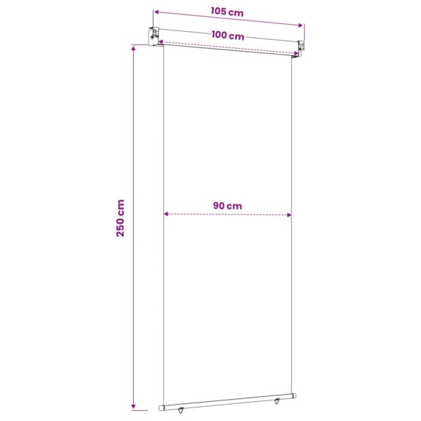 vidaXL Bočný markíz na balkón 100 x 250 cm – Obrázok 6