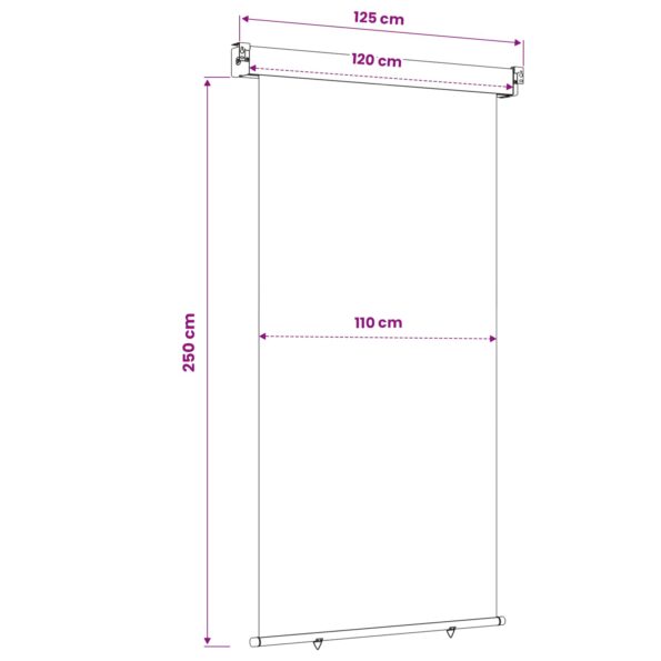 vidaXL Bočný markíz na balkón 117 x 250 cm – Obrázok 6