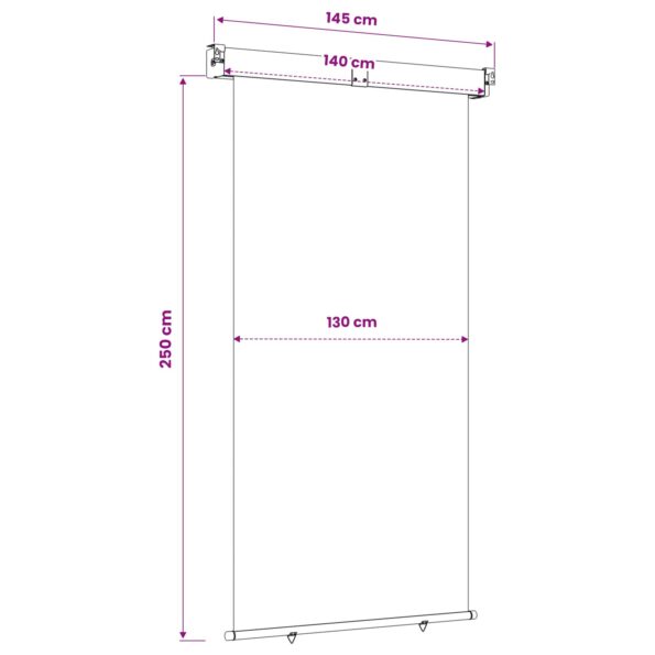 vidaXL Bočný markíz na balkón 140 x 250 cm – Obrázok 6