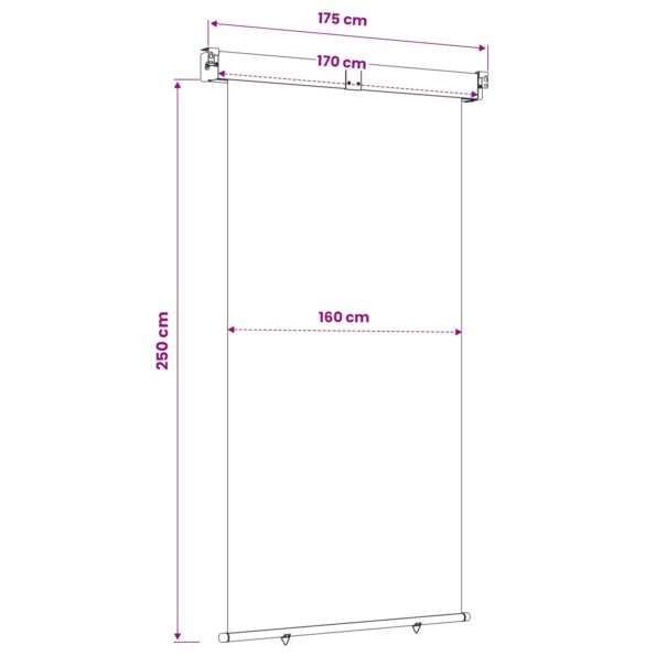 vidaXL Bočný markíz na balkón 170 x 250 cm – Obrázok 6