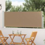 vidaXL Retračná bočná markíza Sivohnedá 300 x 100 cm Polyester