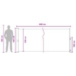 vidaXL Retračná bočná markíza 160 x 600 cm Polyester Obdĺžnikový – Obrázok 7
