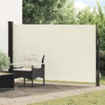 vidaXL Retračná bočná markíza Krémová 300 x 170 cm Polyester