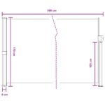 vidaXL Retračná bočná markíza Antracitová 300 x 170 cm Polyester – Obrázok 8