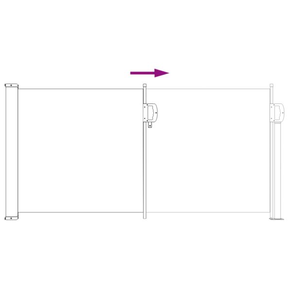 vidaXL Retračná bočná markíza Sivá 500 x 100 cm Polyester – Obrázok 6