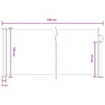 vidaXL Retračná bočná markíza Piesková 500 x 100 cm Polyester – Obrázok 8