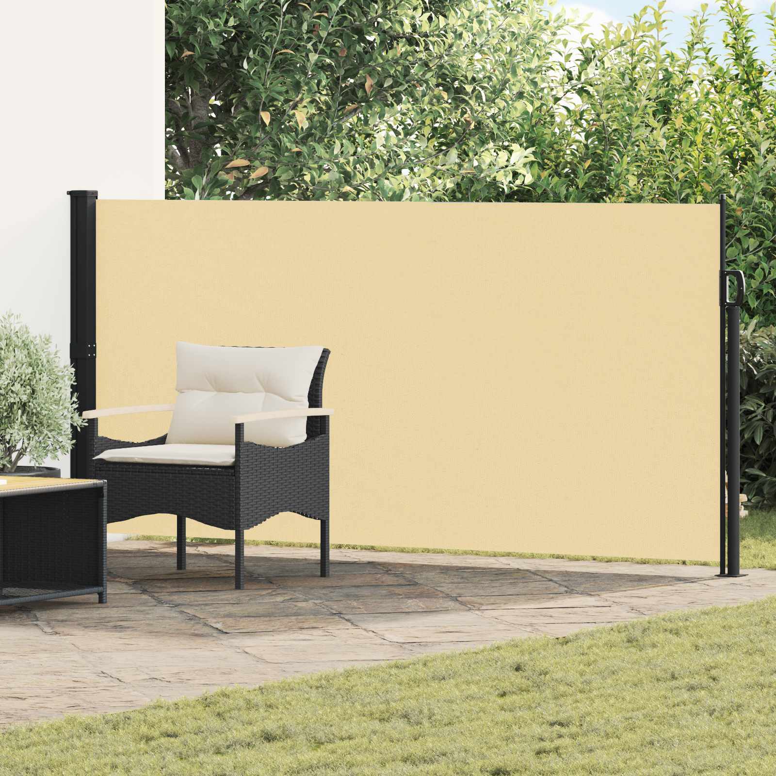 42035459_1.jpg vidaXL Retračná bočná markíza Piesková 500 x 120 cm Polyester – Obrázok 1