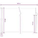 vidaXL Retračná bočná markíza Piesková 500 x 200 cm Polyester – Obrázok 8