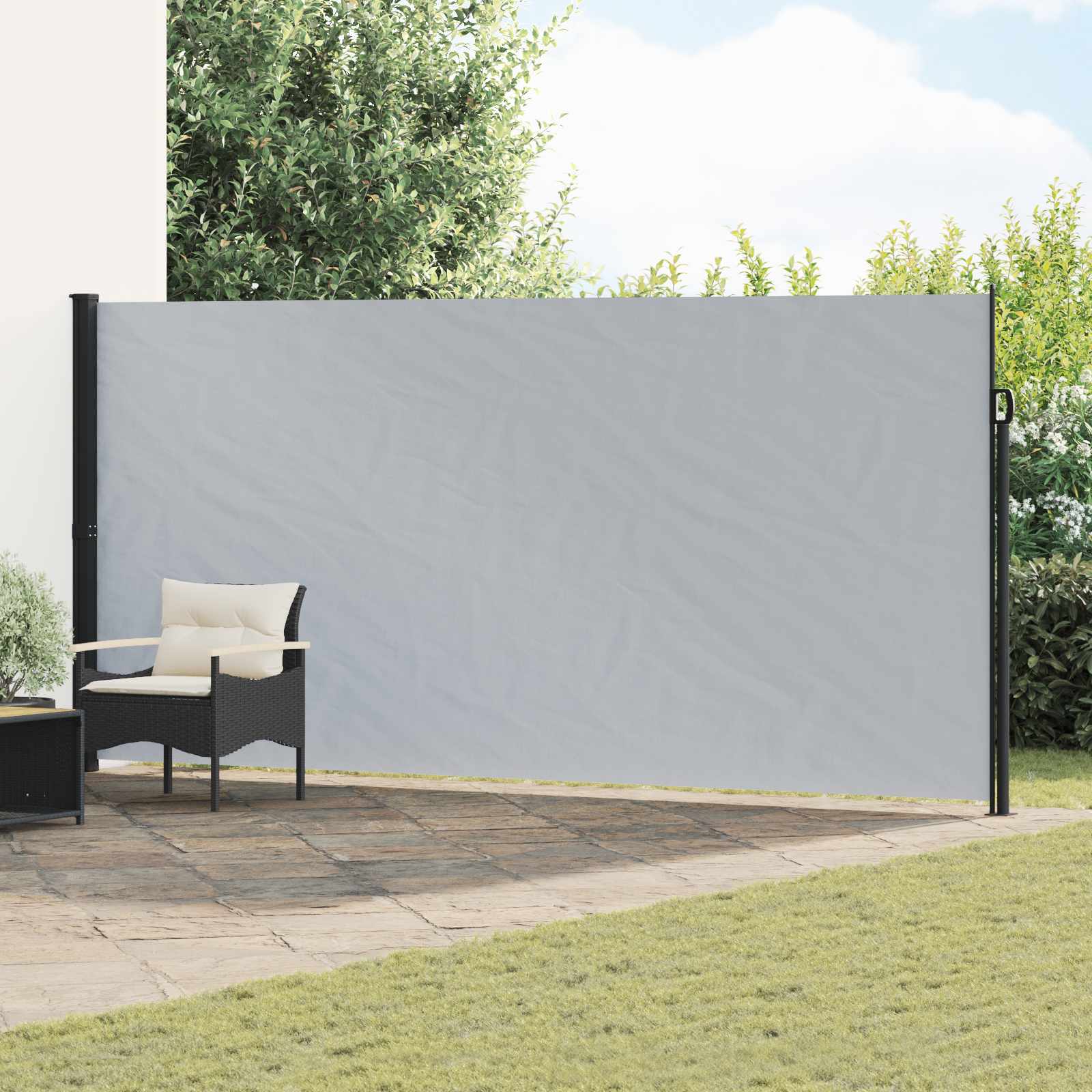 42035504_1.jpg vidaXL Retračná bočná markíza Sivá 500 x 220 cm Polyester – Obrázok 1