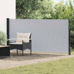 vidaXL Retračná bočná markíza Sivá 600 x 160 cm Polyester