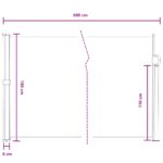 vidaXL Retračná bočná markíza Piesková 600 x 180 cm Polyester – Obrázok 8