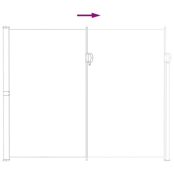 vidaXL Retračná bočná markíza Sivá 600 x 220 cm Polyester – Obrázok 6