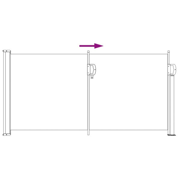 vidaXL Retračná bočná markíza Čierna 300 x 100 cm Polyester – Obrázok 5