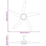 vidaXL Stropný ventilátor s osvetlením a diaľkovým ovládaním Ø 130 cm – Obrázok 12