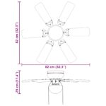 vidaXL Stropný ventilátor s osvetlením Ø 82 cm Biela – Obrázok 9