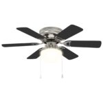vidaXL Stropný ventilátor s osvetlením Ø 82 cm Čierna – Obrázok 2