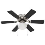 vidaXL Stropný ventilátor s osvetlením Ø 82 cm Čierna – Obrázok 3