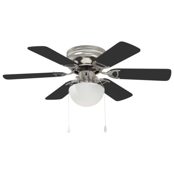 vidaXL Stropný ventilátor s osvetlením Ø 82 cm Čierna – Obrázok 4