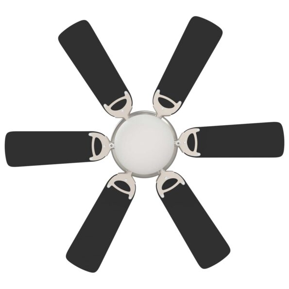 vidaXL Stropný ventilátor s osvetlením Ø 82 cm Čierna – Obrázok 5