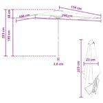 vidaXL Záhradný slnečník 200 x 300 cm Polyester Obdĺžnikový Tehlová – Obrázok 7