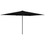 vidaXL Záhradný slnečník 200 x 300 cm Polyester Obdĺžnikový Čierna – Obrázok 2