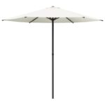 vidaXL Záhradný slnečník 230 x 230 cm Polyester Obdĺžnikový Krémová – Obrázok 2