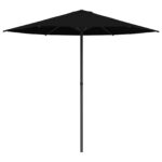 vidaXL Záhradný slnečník 230 x 230 cm Polyester Obdĺžnikový Čierna – Obrázok 2