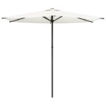 vidaXL Záhradný slnečník 270 x 270 cm Polyester Obdĺžnikový Krémová – Obrázok 2