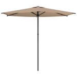vidaXL Záhradný slnečník 270 x 270 cm Polyester Obdĺžnikový Sivohnedá – Obrázok 2