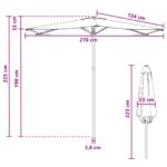vidaXL Záhradný slnečník 270 x 270 cm Polyester Obdĺžnikový – Obrázok 7