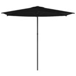 vidaXL Záhradný slnečník 270 x 270 cm Polyester Obdĺžnikový Čierna – Obrázok 2