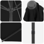 vidaXL Záhradný slnečník 300 x 300 cm Polyester Obdĺžnikový Čierna – Obrázok 5