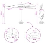vidaXL Záhradný slnečník s podstavcom 200 x 300 cm Polyester – Obrázok 8