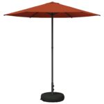 vidaXL Záhradný slnečník s podstavcom 230 x 230 cm Polyester – Obrázok 2
