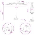 vidaXL Záhradný slnečník s podstavcom 300 x 300 cm Polyester – Obrázok 8