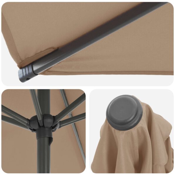 vidaXL Záhradný slnečník s podstavcom 300 x 300 cm Polyester – Obrázok 5