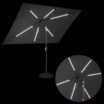 vidaXL Záhradný slnečník s LED svetlami a základňou 200 x 300 cm – Obrázok 4