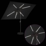 vidaXL Záhradný slnečník s LED svetlami a základňou 200 x 300 cm – Obrázok 4