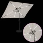 vidaXL Záhradný slnečník s LED svetlami a základňou 200 x 300 cm – Obrázok 4