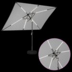 vidaXL Záhradný slnečník s LED svetlami a základňou 200 x 300 cm – Obrázok 4