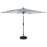 vidaXL Záhradný slnečník s LED svetlami a základňou 200 x 300 cm – Obrázok 2