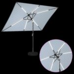 vidaXL Záhradný slnečník s LED svetlami a základňou 200 x 300 cm – Obrázok 4