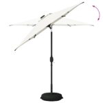 vidaXL Záhradný slnečník s LED svetlami a základňou 230 x 230 cm – Obrázok 8