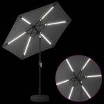 vidaXL Záhradný slnečník s LED svetlami a základňou 230 x 230 cm – Obrázok 4