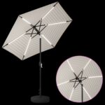 vidaXL Záhradný slnečník s LED svetlami a základňou 230 x 230 cm – Obrázok 4