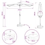 vidaXL Záhradný slnečník s LED svetlami a základňou 270 x 270 cm – Obrázok 10