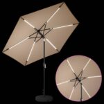 vidaXL Záhradný slnečník s LED svetlami a základňou 270 x 270 cm – Obrázok 4