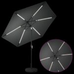 vidaXL Záhradný slnečník s LED svetlami a základňou 270 x 270 cm – Obrázok 4